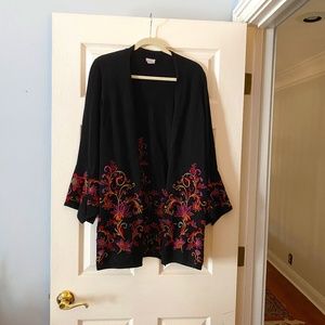 Chico's Embroidered Kimono Jacket